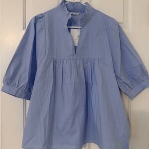 Women's Blue Babydoll Blouse